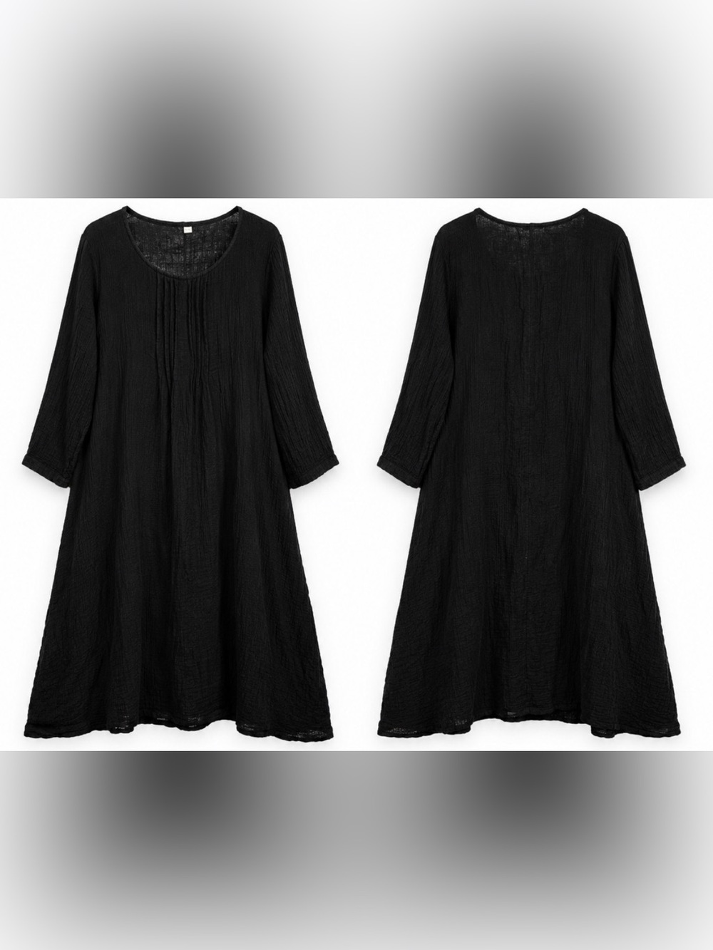My Way Black Gauze Boho Dress Plus Size Flowy Oversized Maxi